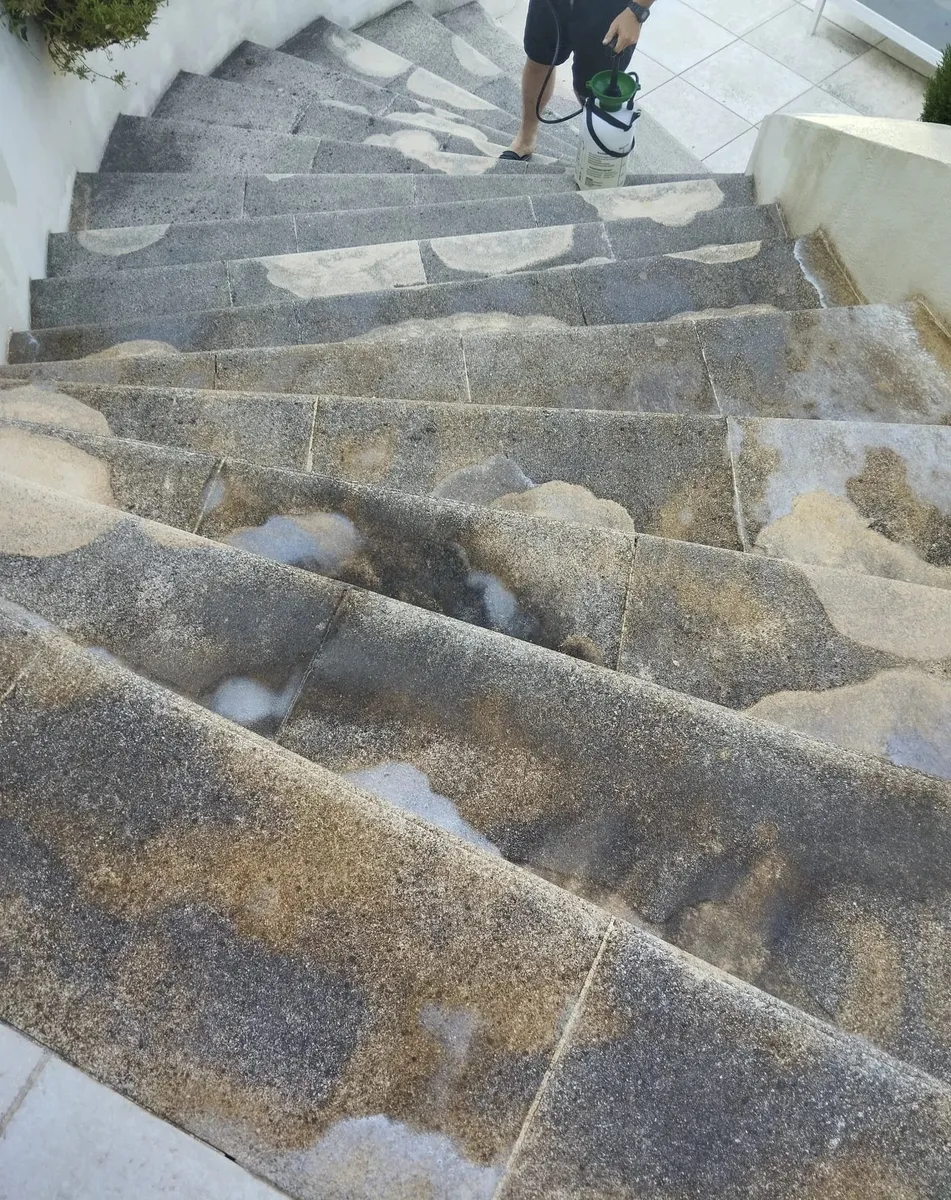Escalier avant nettoyage